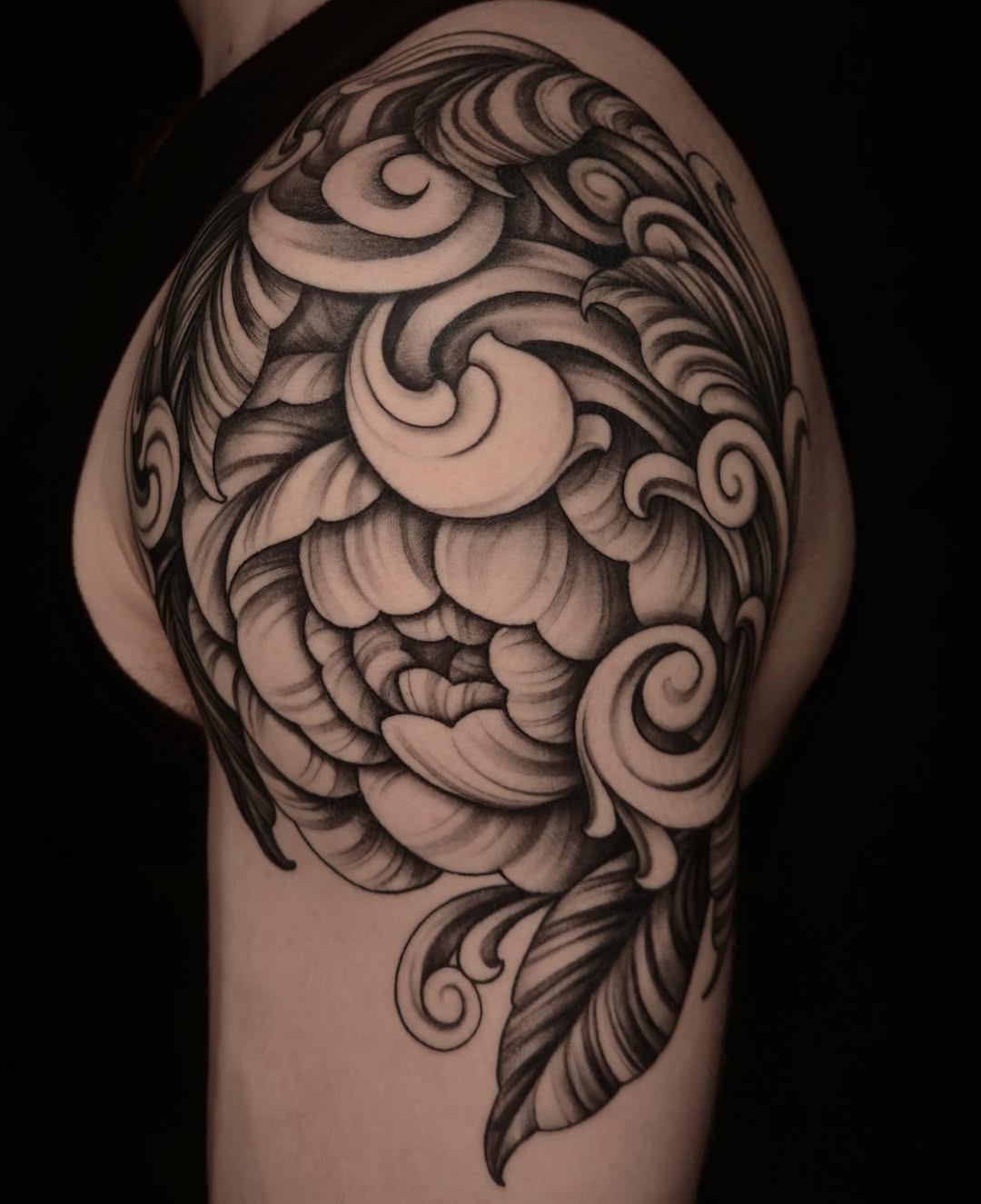 Tattoo by @tattooedbyrose — japanese_irezumi, black_and_grey