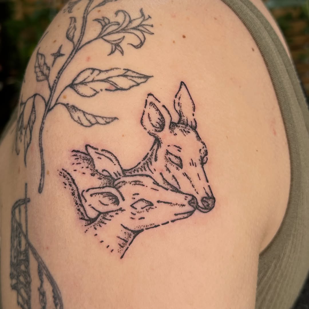 Tattoo by @tattoofleur — illustrative, dotwork