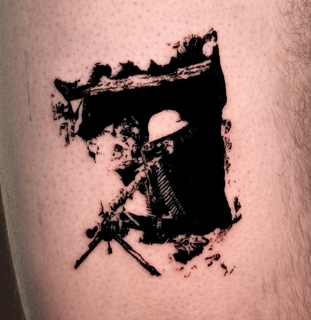 Tattoo by @sabotage.tt β blackwork