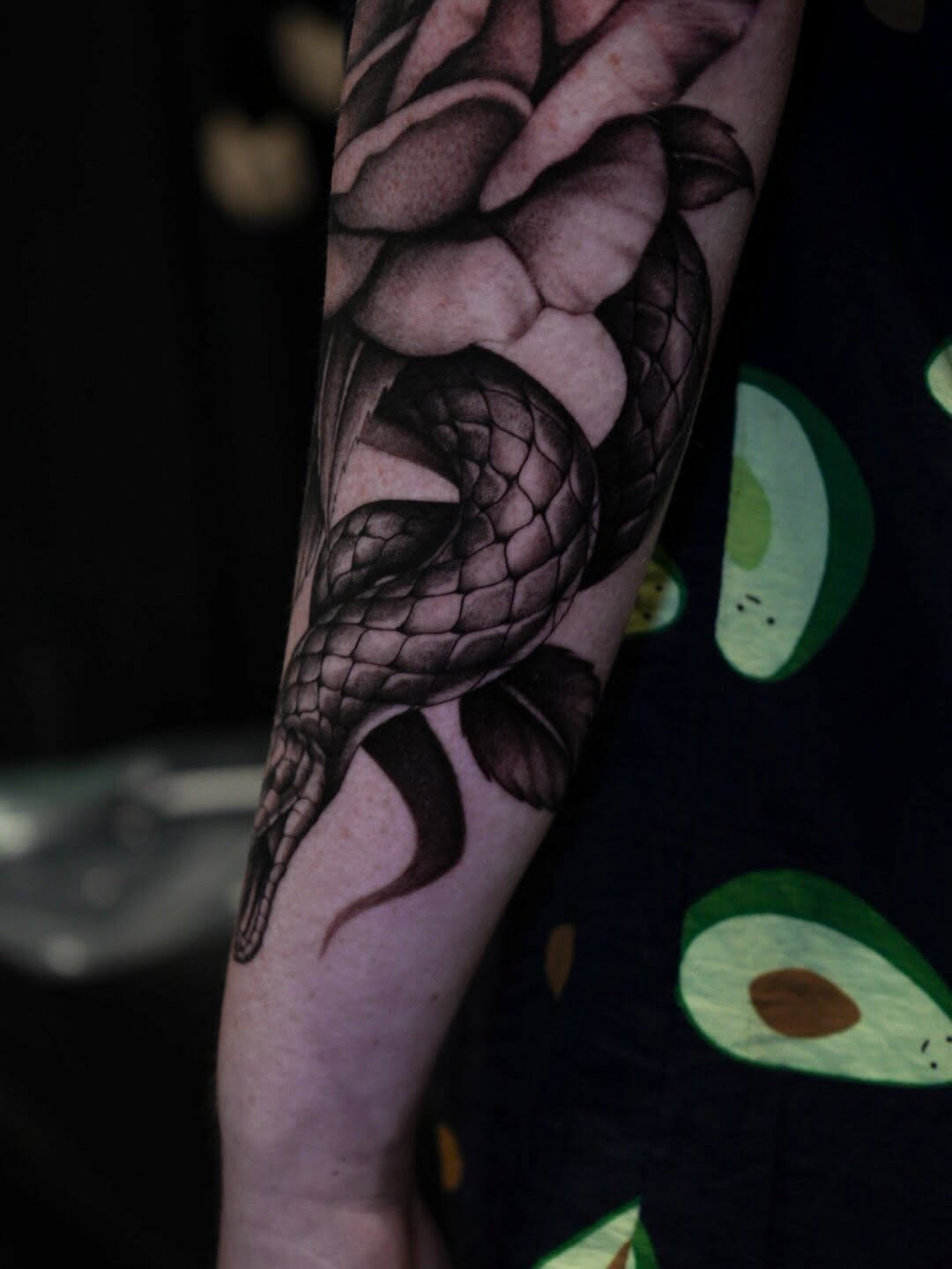 Tattoo by @tats.angel β realism, black_and_grey