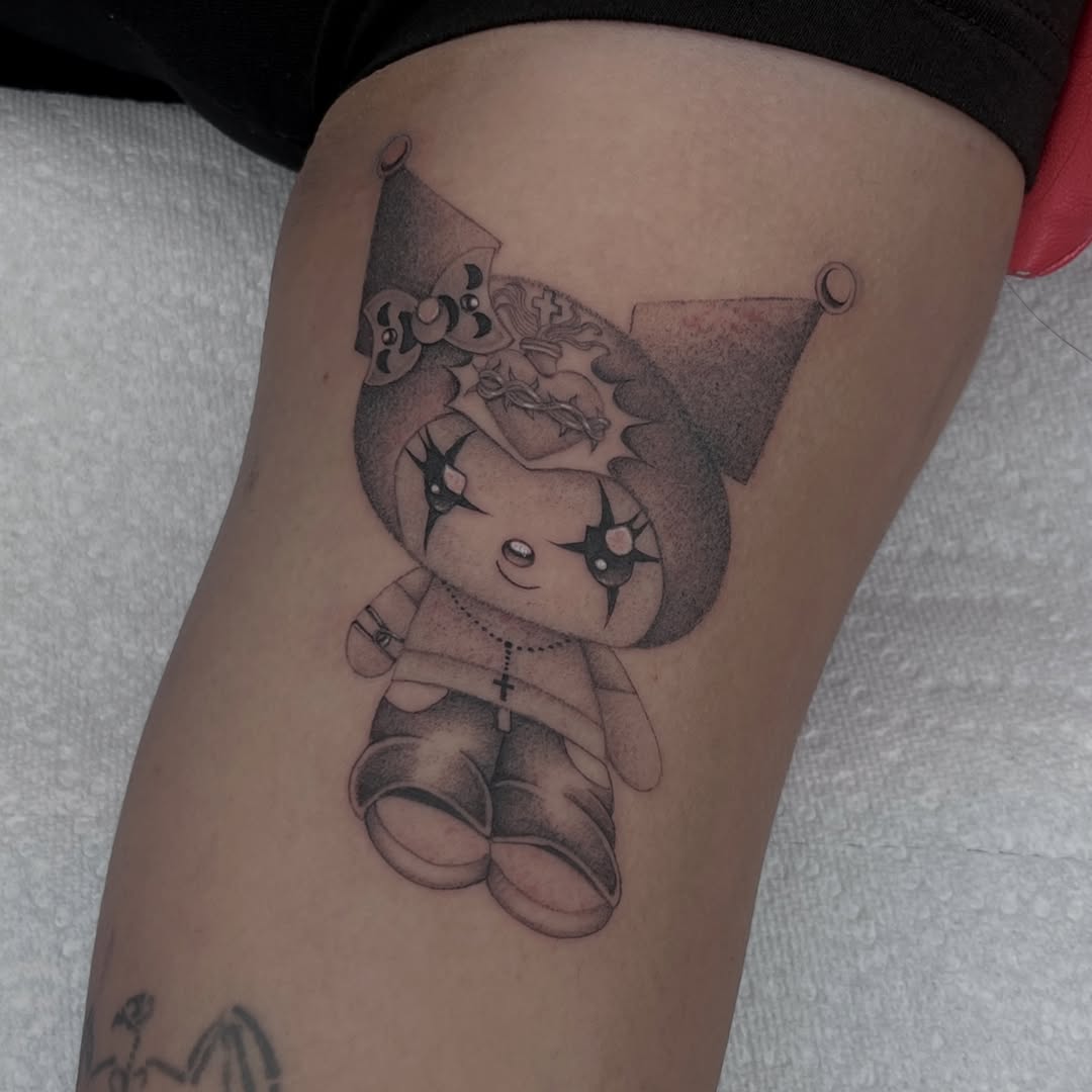 Tattoo by @ashleyworldpeace — black_and_grey, chicano