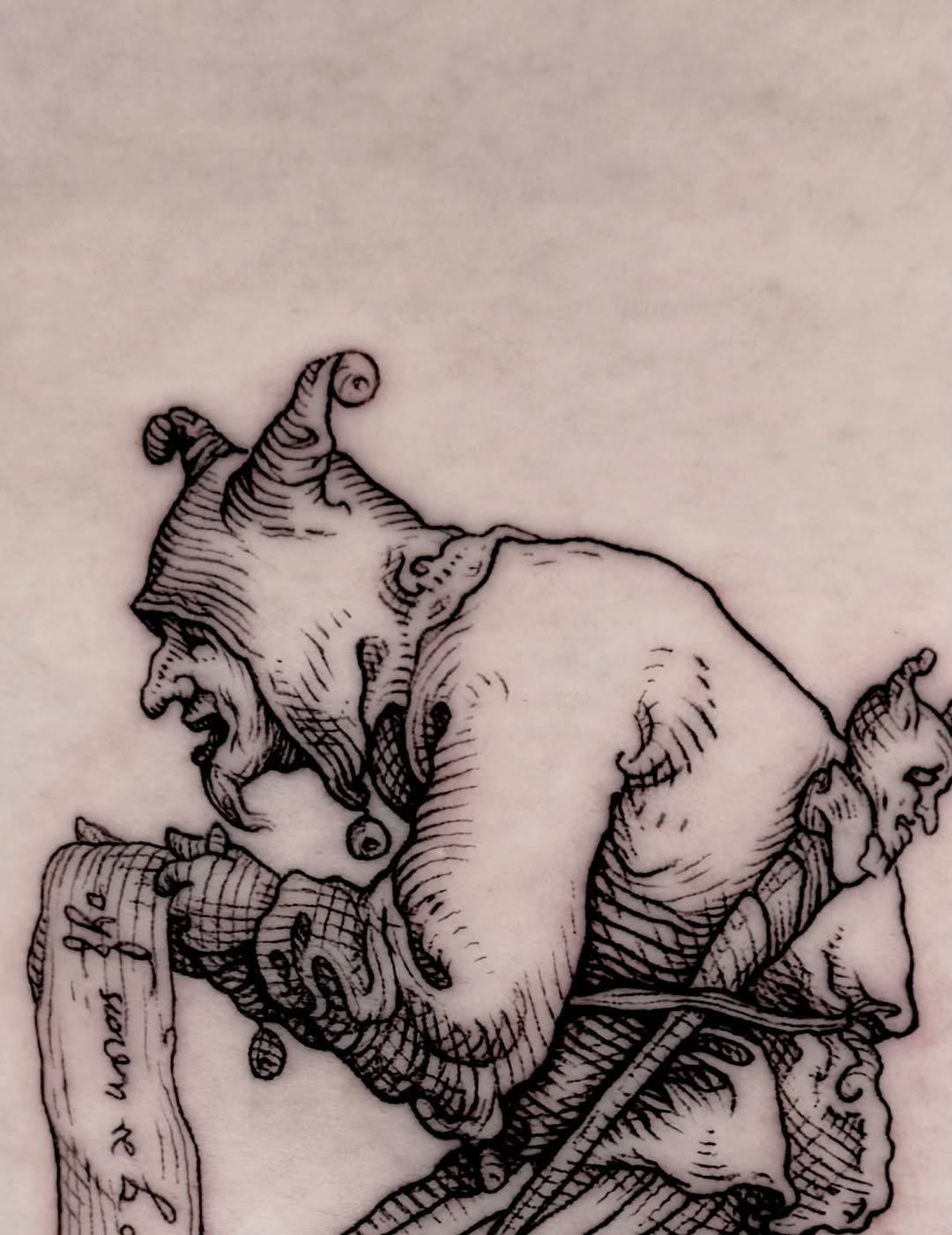 Tattoo by @krueger.ink — illustrative, black_and_grey