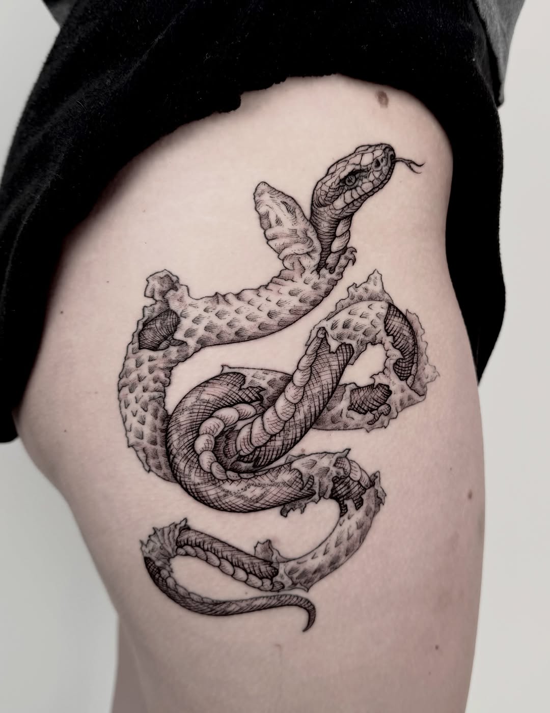 Tattoo by @krueger.ink — black_and_grey, illustrative