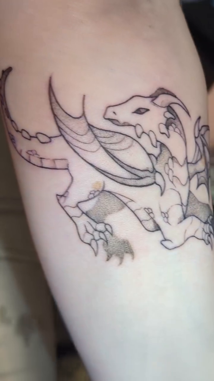 Tattoo by @mythic.cryptid — black_and_grey