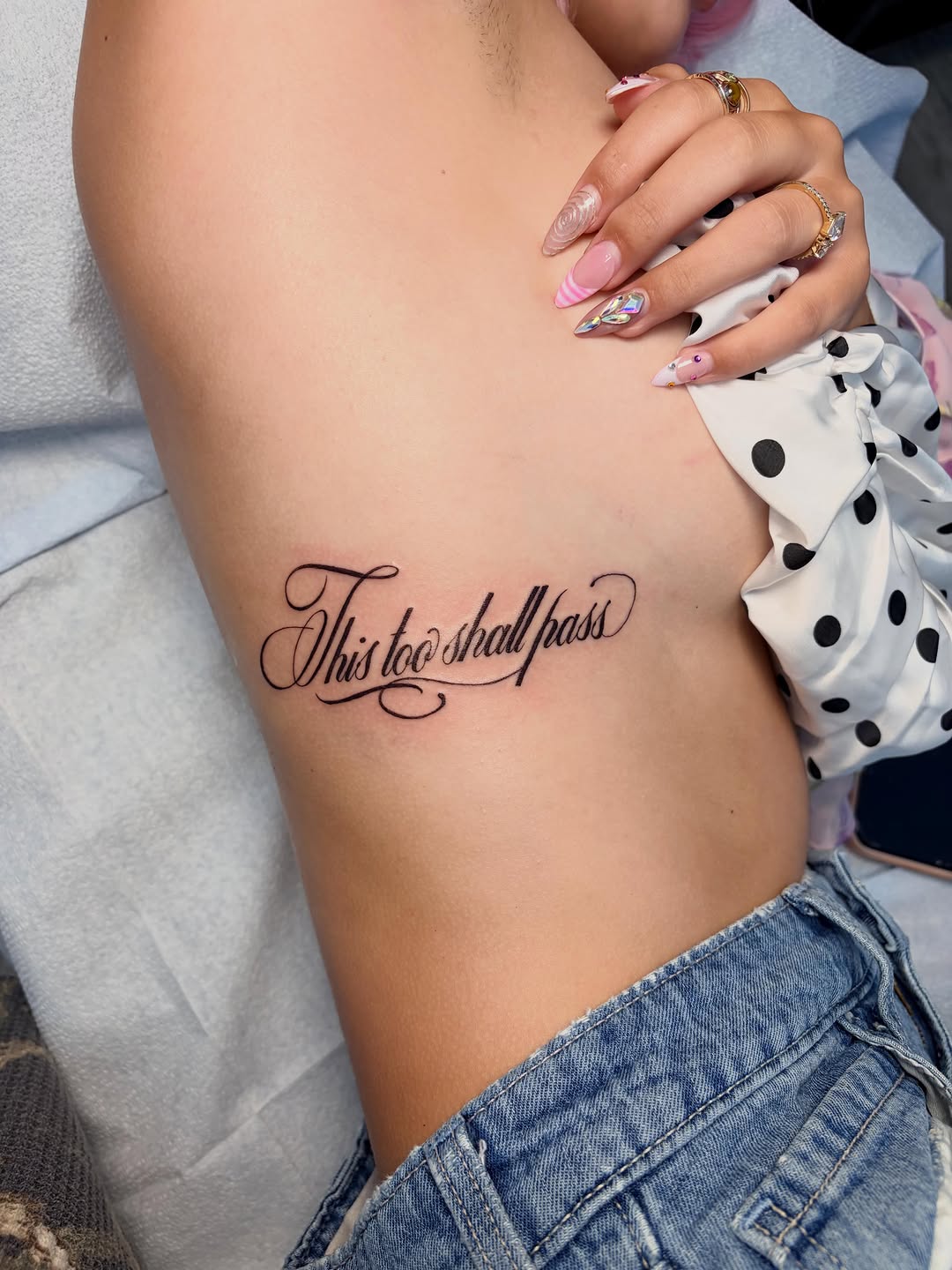 Tattoo by @sammmwch โ lettering_script, fine_line