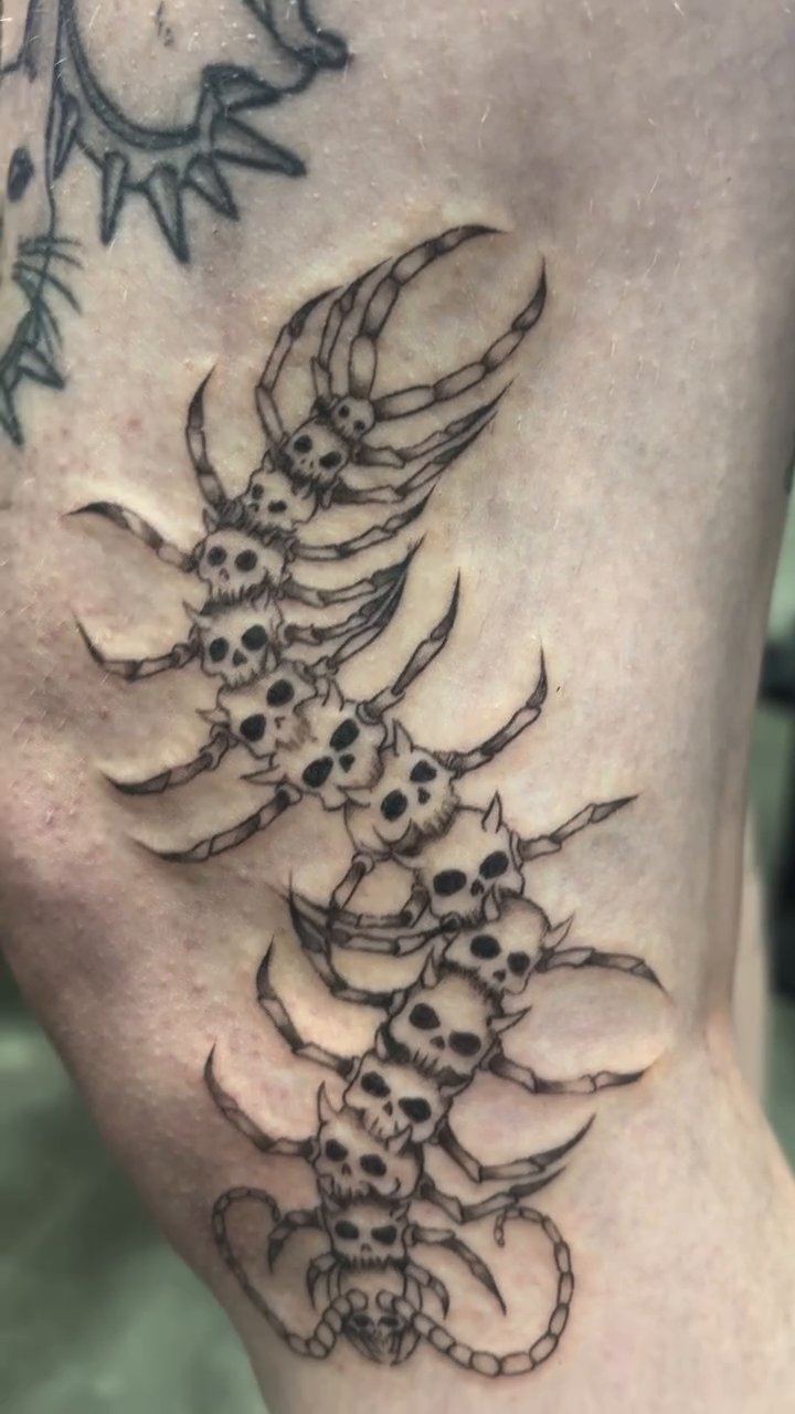 Tattoo by @sakurastabs β black_and_grey, dark_realism