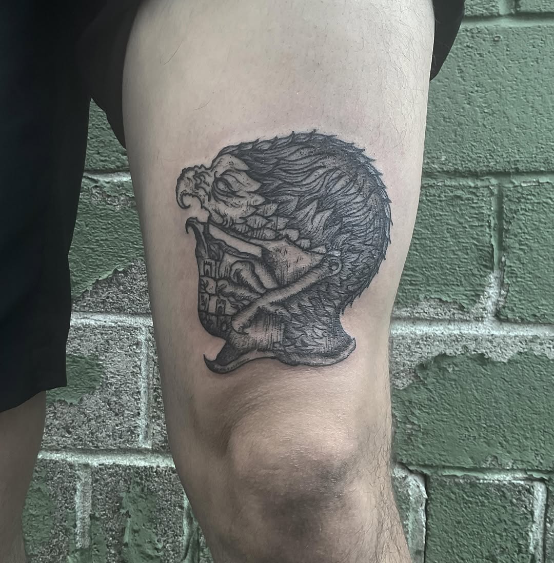 Tattoo by @oldhandart โ blackwork