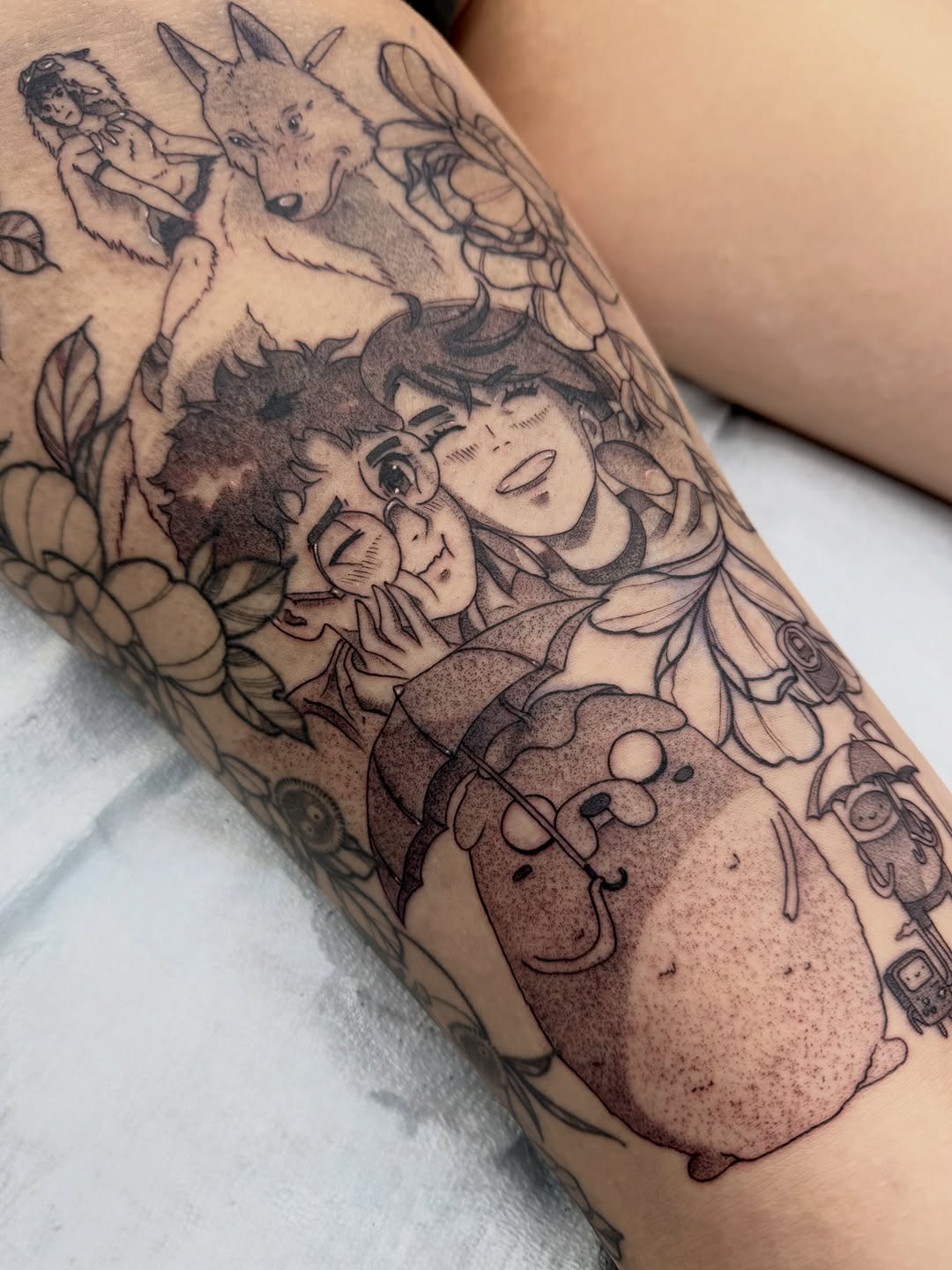 Tattoo by @chessa.marie — anime, dotwork