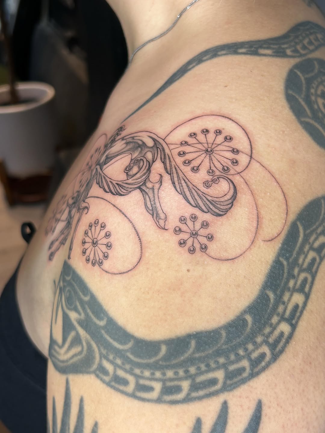 Tattoo by @late_bloom3r โ fine_line, ornamental