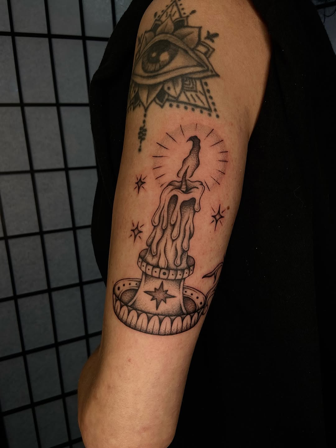 Tattoo by @ryansflashstash — illustrative, black_and_grey