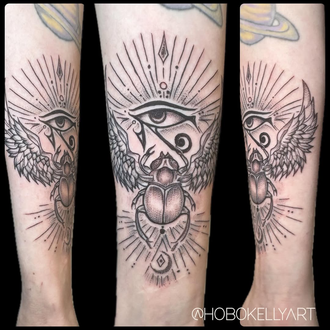 Tattoo by @hobokellyart โ black_and_grey, geometric