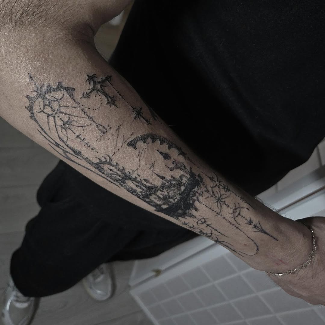 Tattoo by @mach1ne___ β blackwork