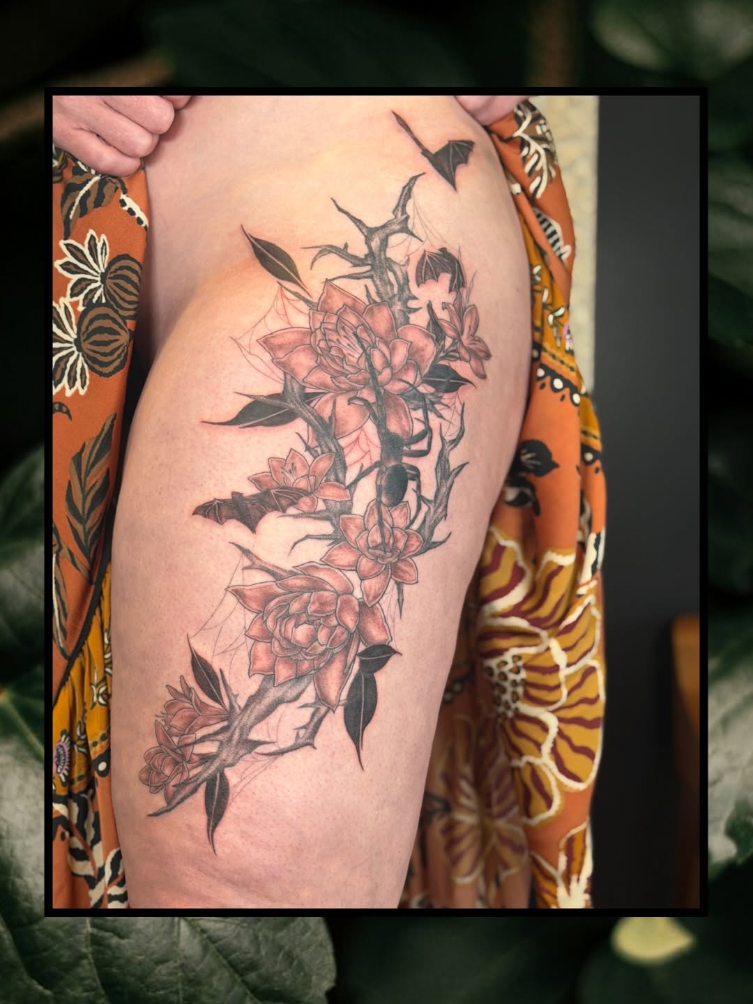 Tattoo by @rrred_honey_tattoo — illustrative, black_and_grey