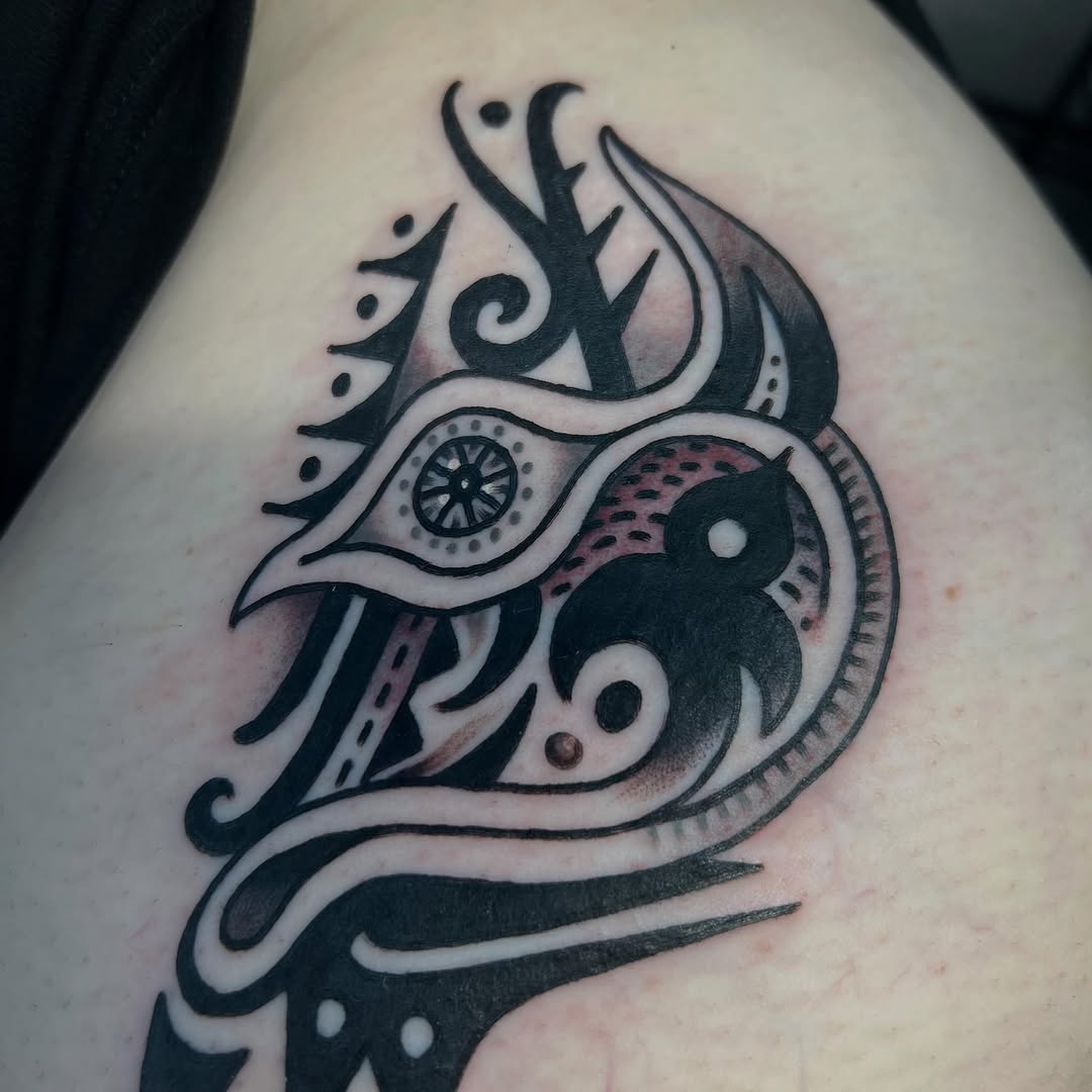 Tattoo by @smokie_0kie — blackwork, geometric