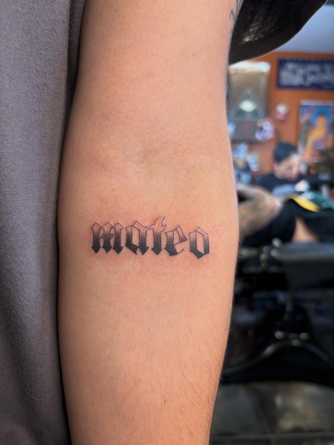 Tattoo by @alanaktatts — lettering_script, blackwork
