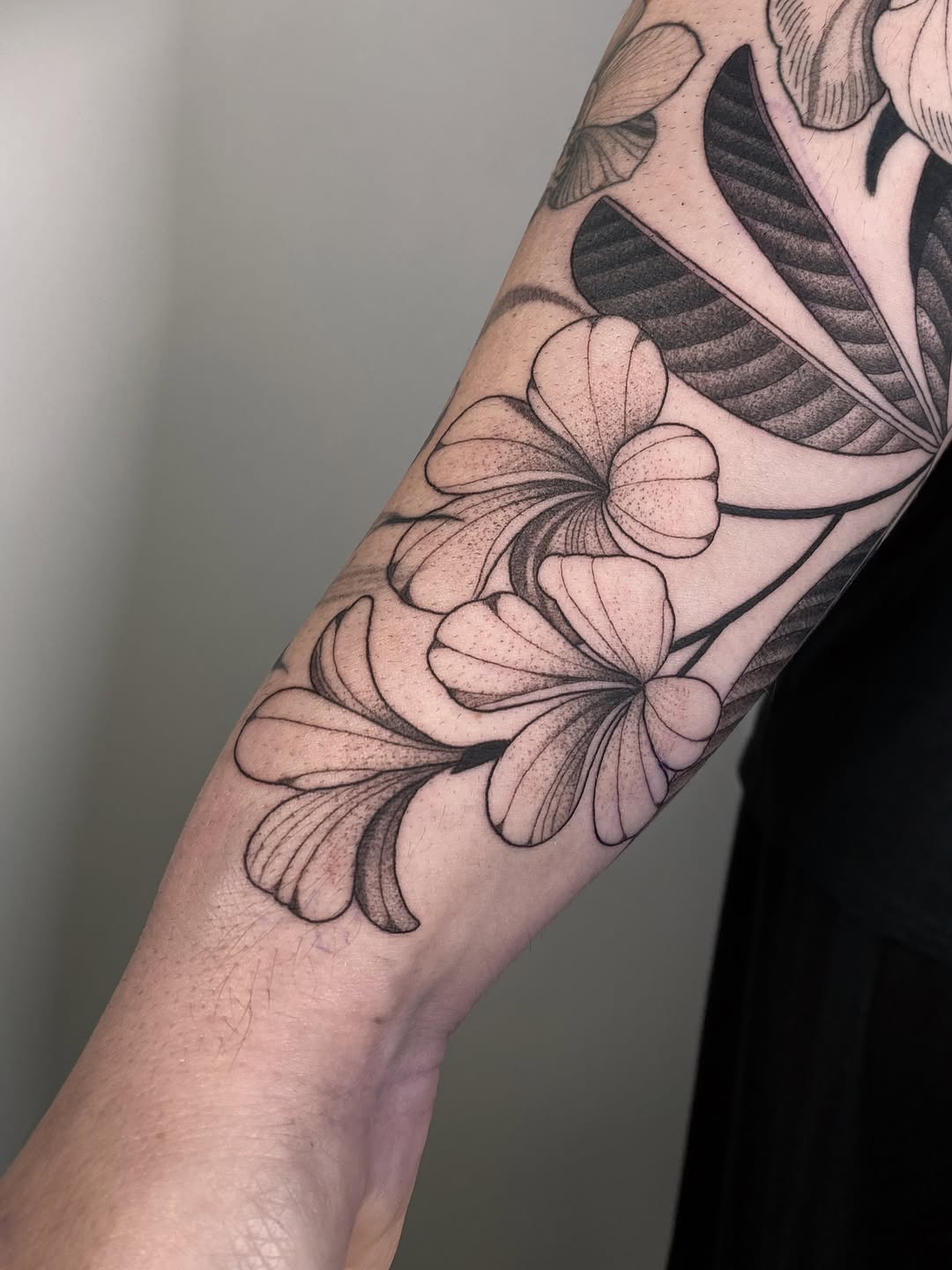 Tattoo by @n.dickinson — black_and_grey, dotwork