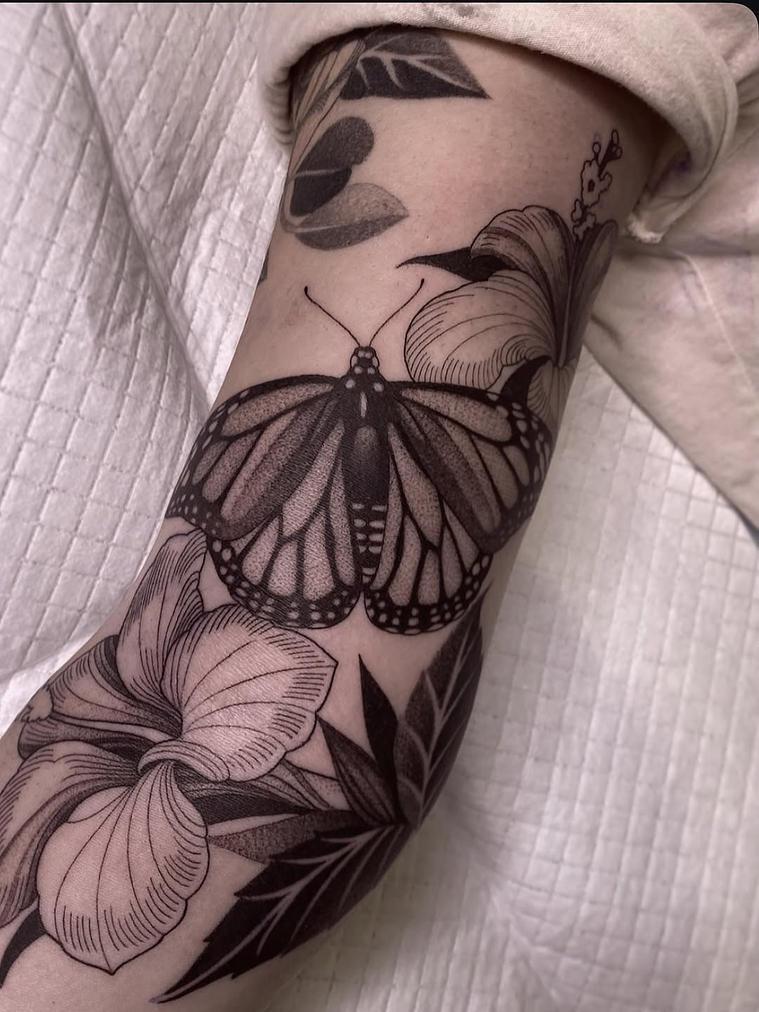 Tattoo by @n.dickinson — black_and_grey, dotwork
