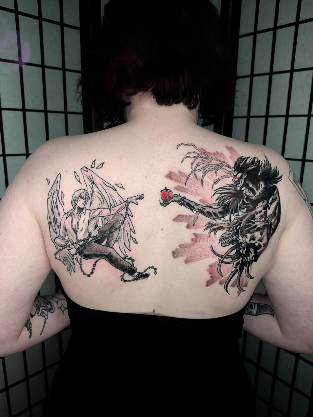 Tattoo by @yokaia.tattoo — anime, black_and_grey