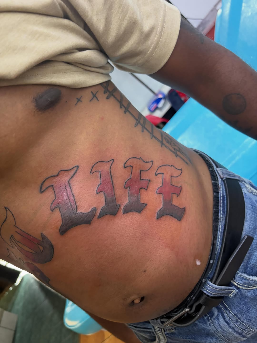 Tattoo by @blacksaddleink — lettering_script