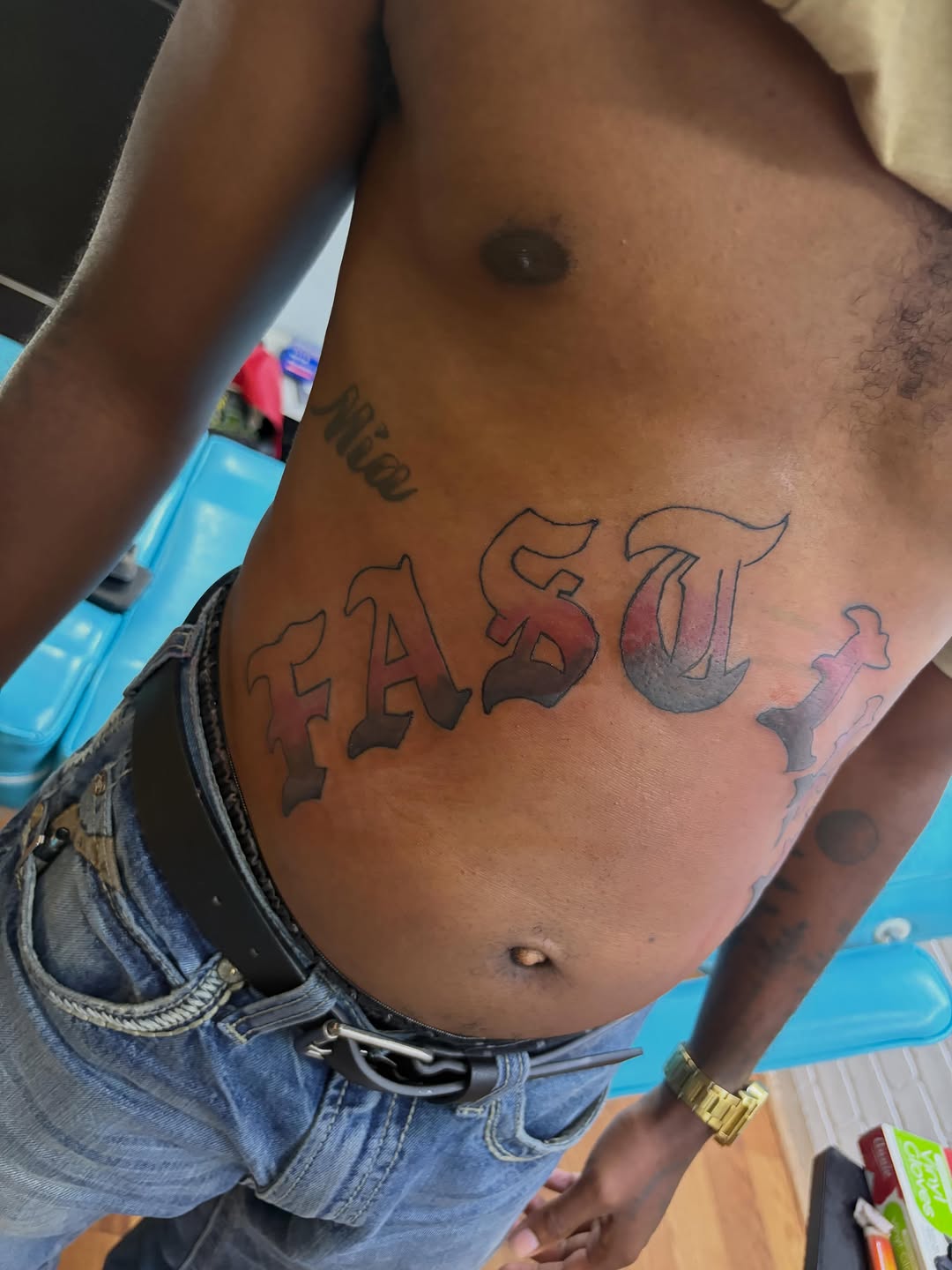 Tattoo by @blacksaddleink — lettering_script