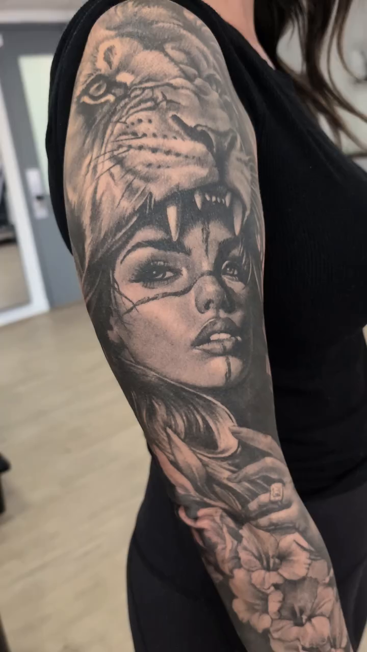 Tattoo by @alex.capatina.tattoos โ dark_realism, black_and_grey