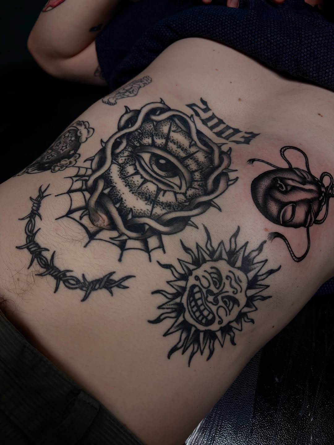 Tattoo by @sassafrastats — black_and_grey, chicano