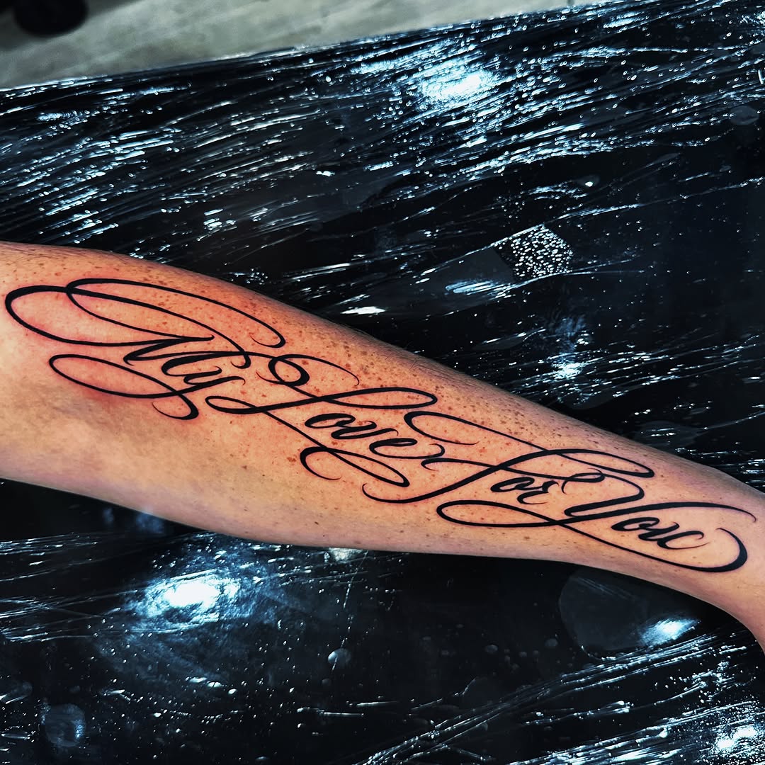 Tattoo by @inkedbydoll — lettering_script, fine_line