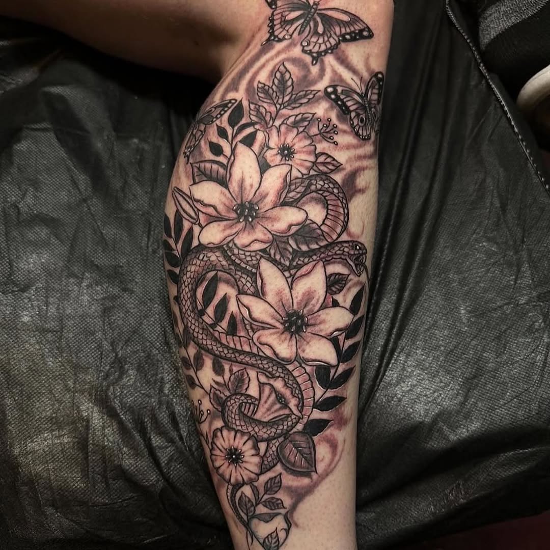 Tattoo by @mighty1one — black_and_grey, illustrative