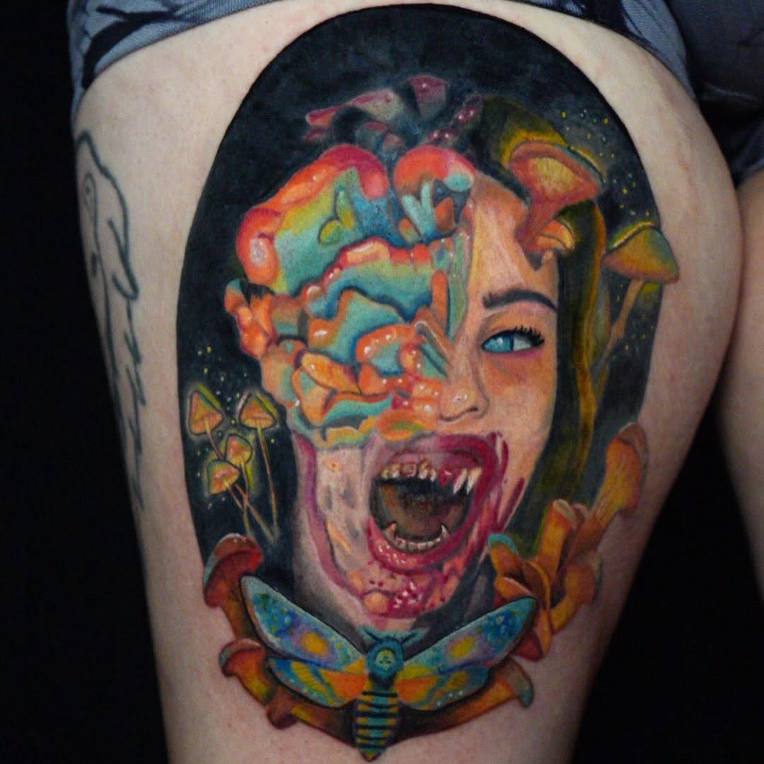 Tattoo by @rayvin_tattoos — realism, dark_realism