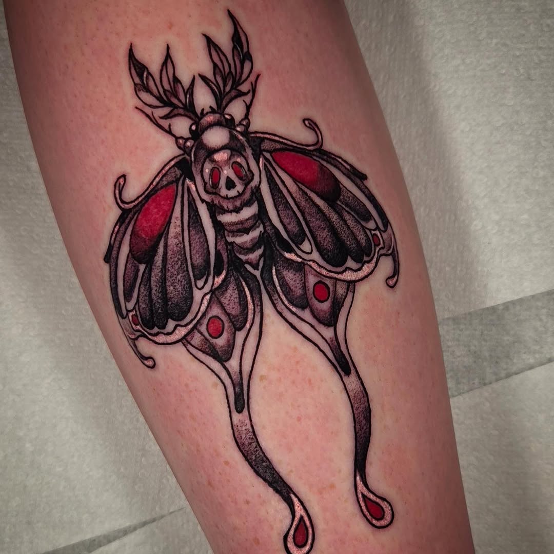 Tattoo by @spookygirl_tattz โ illustrative, black_and_grey