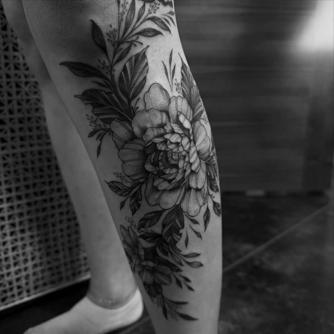 Tattoo by @inkandivvy — black_and_grey, realism