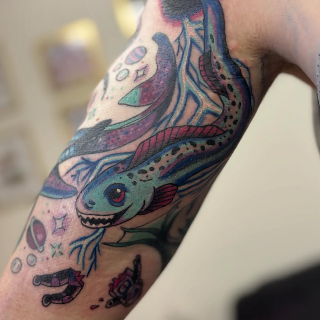 Tattoo by @taylormadeartt — illustrative, new_school