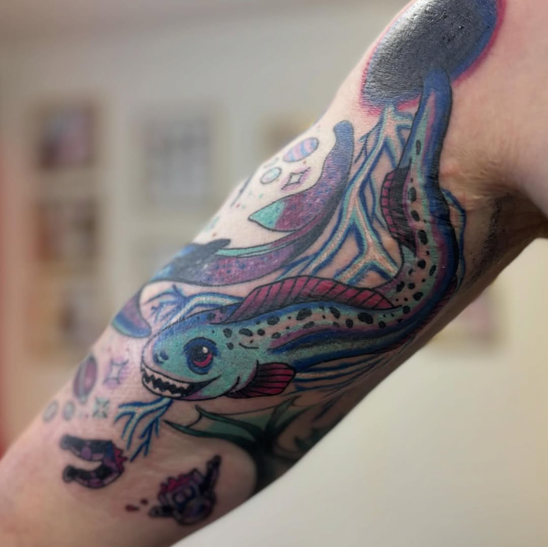Tattoo by @taylormadeartt — illustrative, new_school