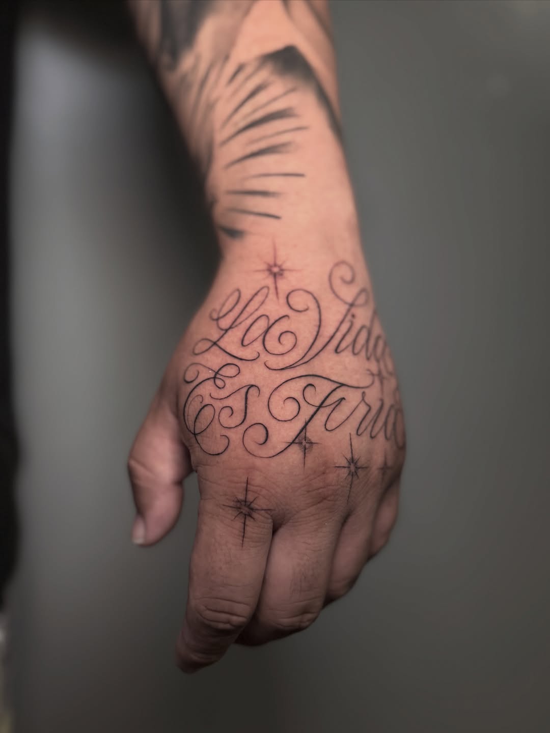 Tattoo by @alexusregina_ — lettering_script, chicano