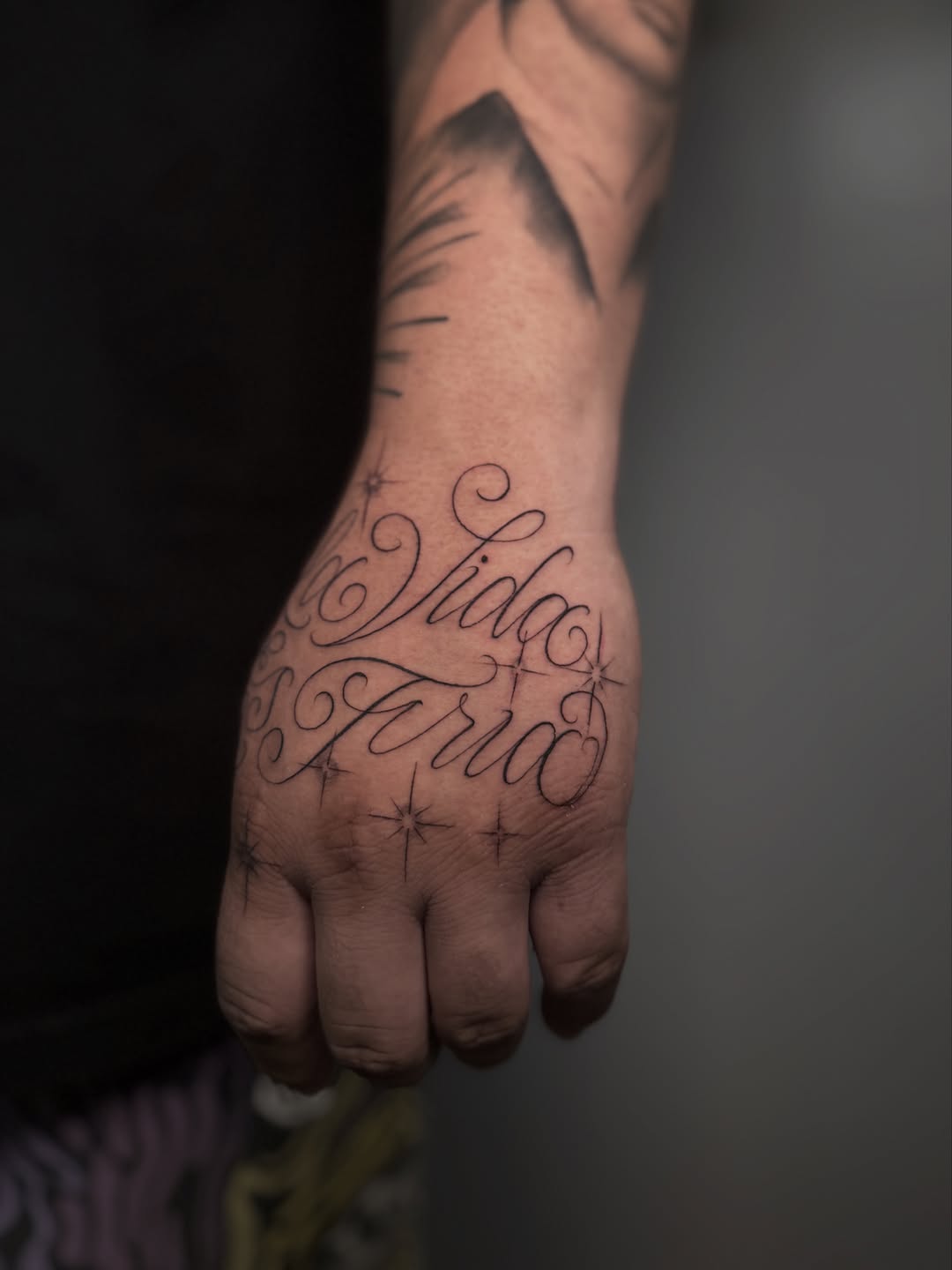Tattoo by @alexusregina_ — lettering_script, chicano