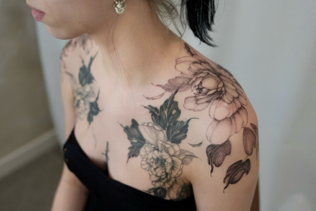 Tattoo by @joyxtattoo — illustrative, black_and_grey