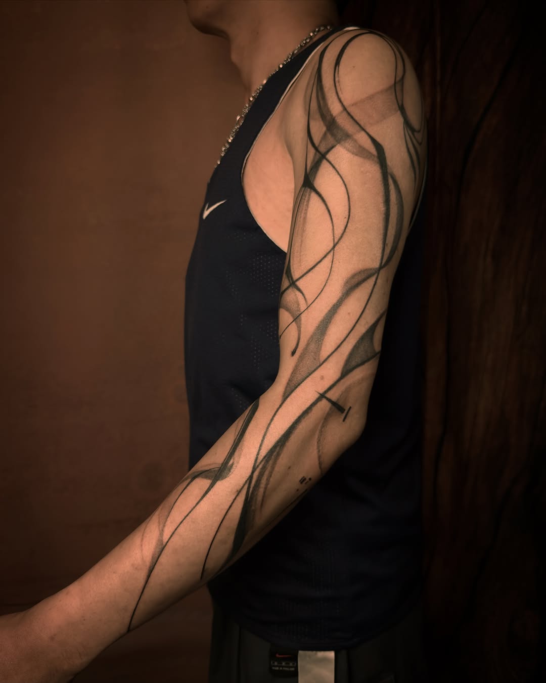 Tattoo by @goatmag.azine — black_and_grey, abstract