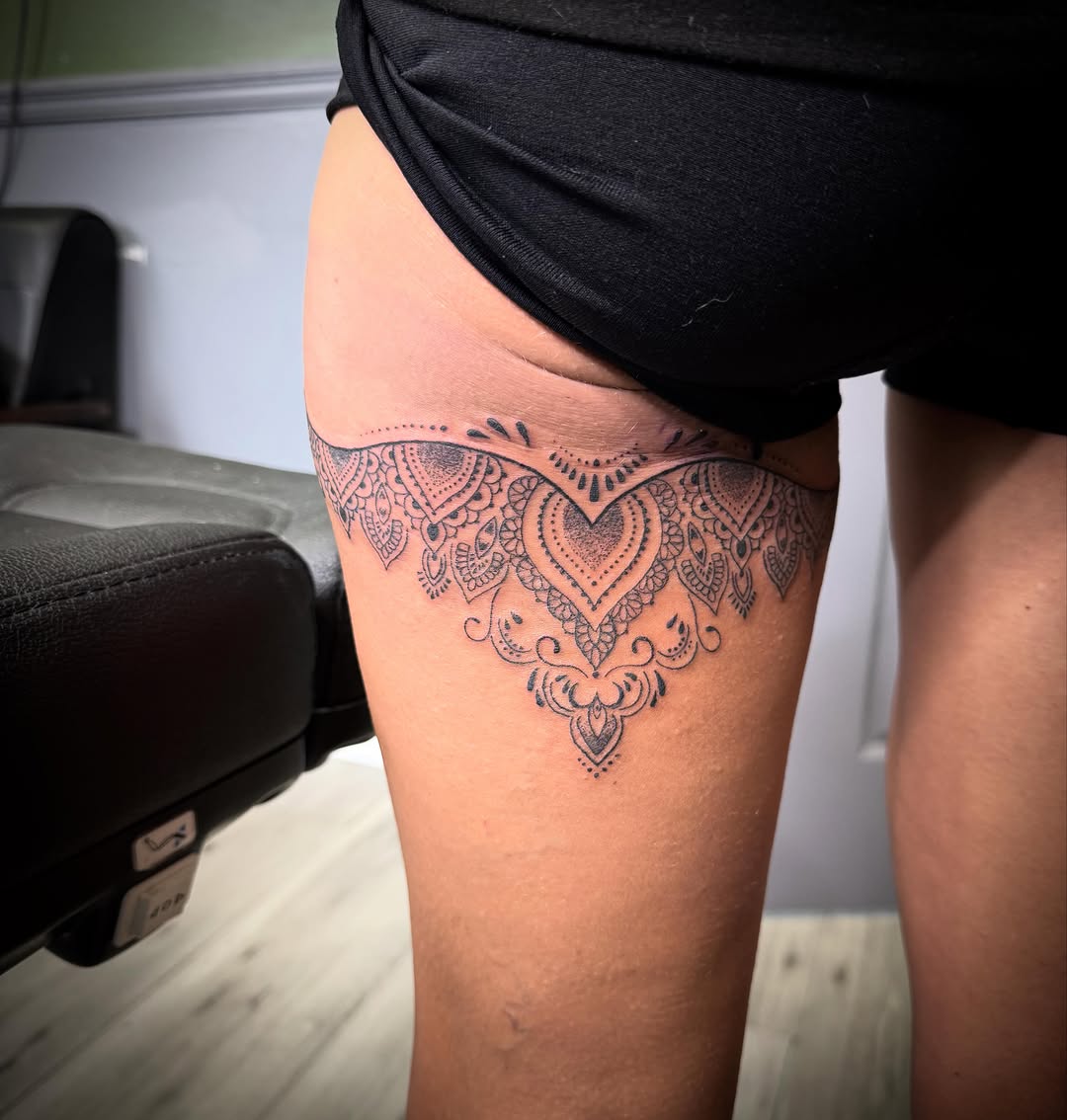 Tattoo by @joeyspindlertattoos — ornamental, dotwork