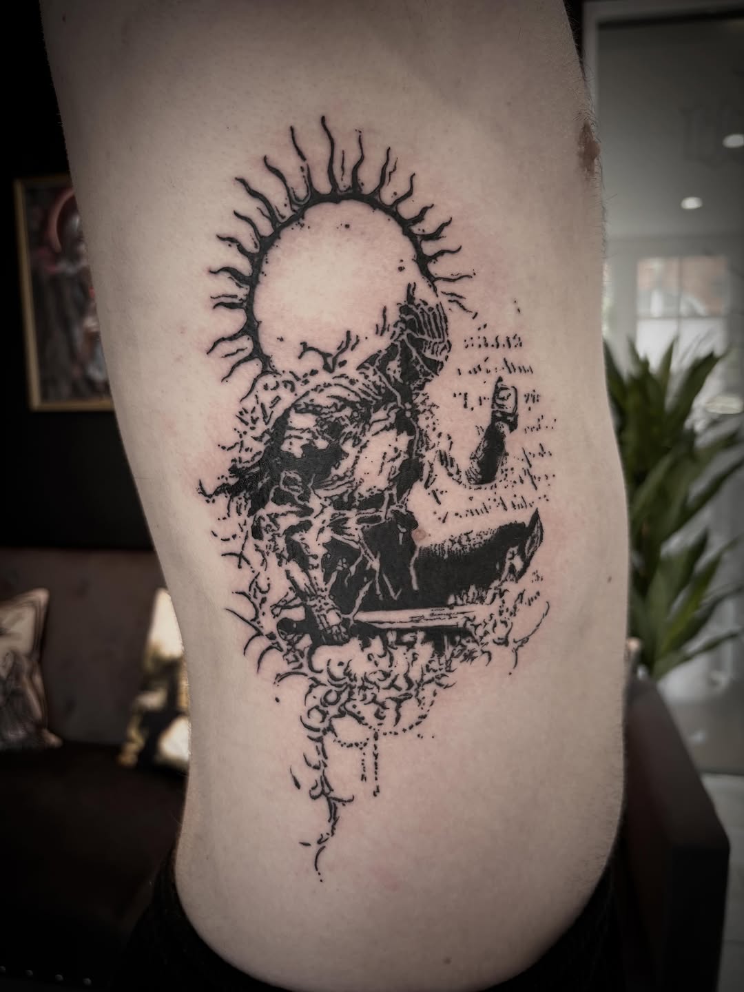 Tattoo by @chrisdafacetattoo — blackwork, illustrative