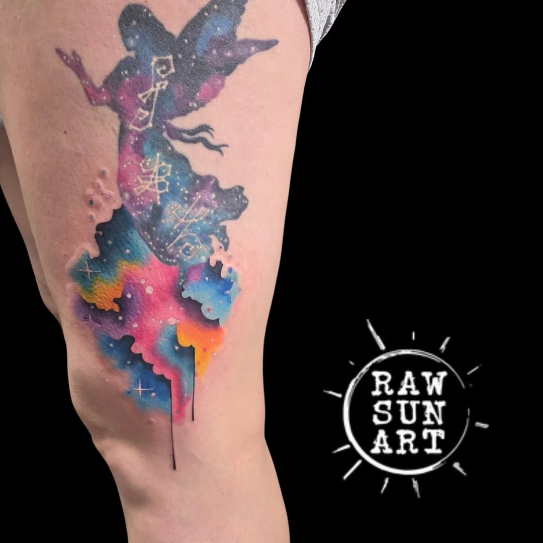 Tattoo by @raw.sun.art — watercolor, fine_line