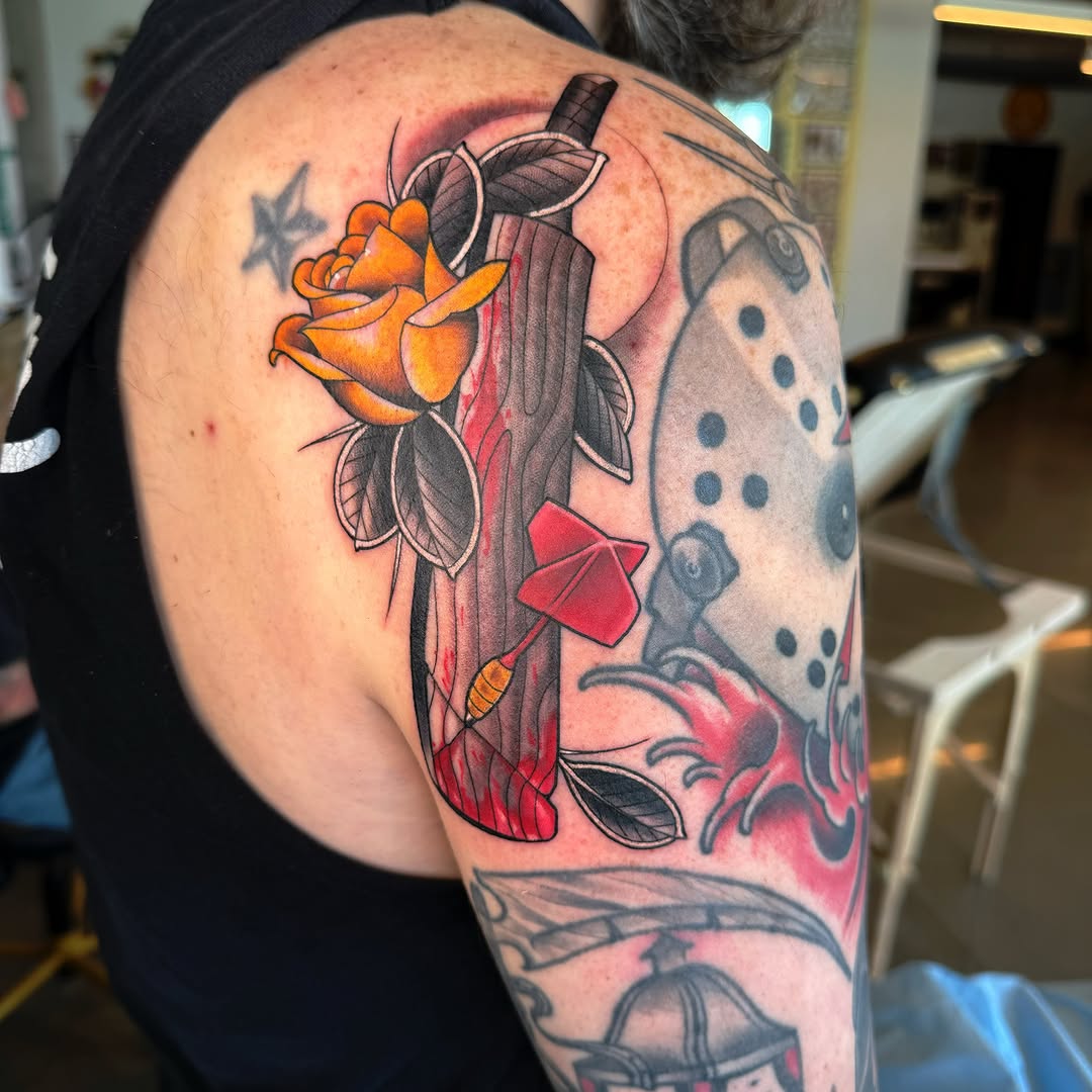Tattoo by @booradleey — american_traditional, trash_polka