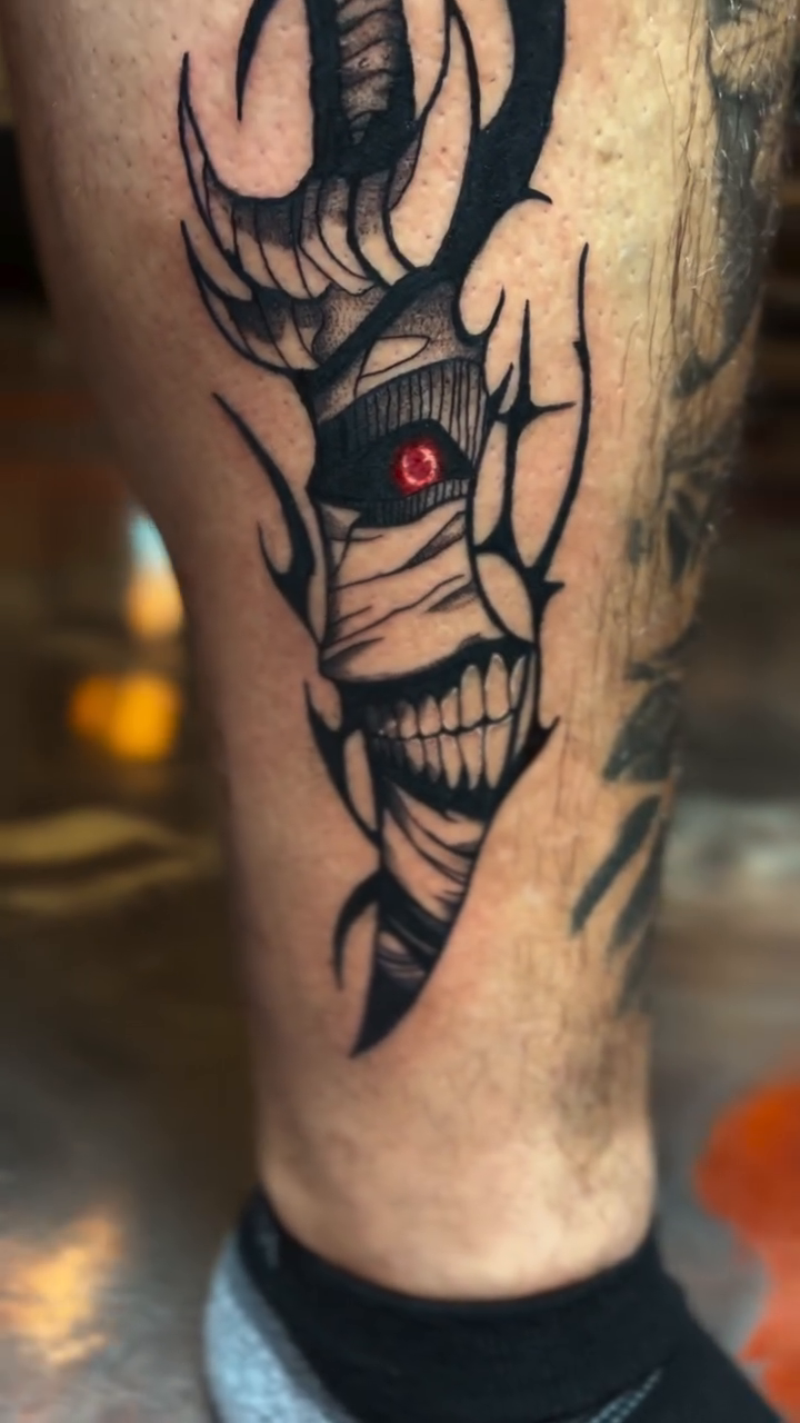 Tattoo by @aguilera_artistry — illustrative, blackwork