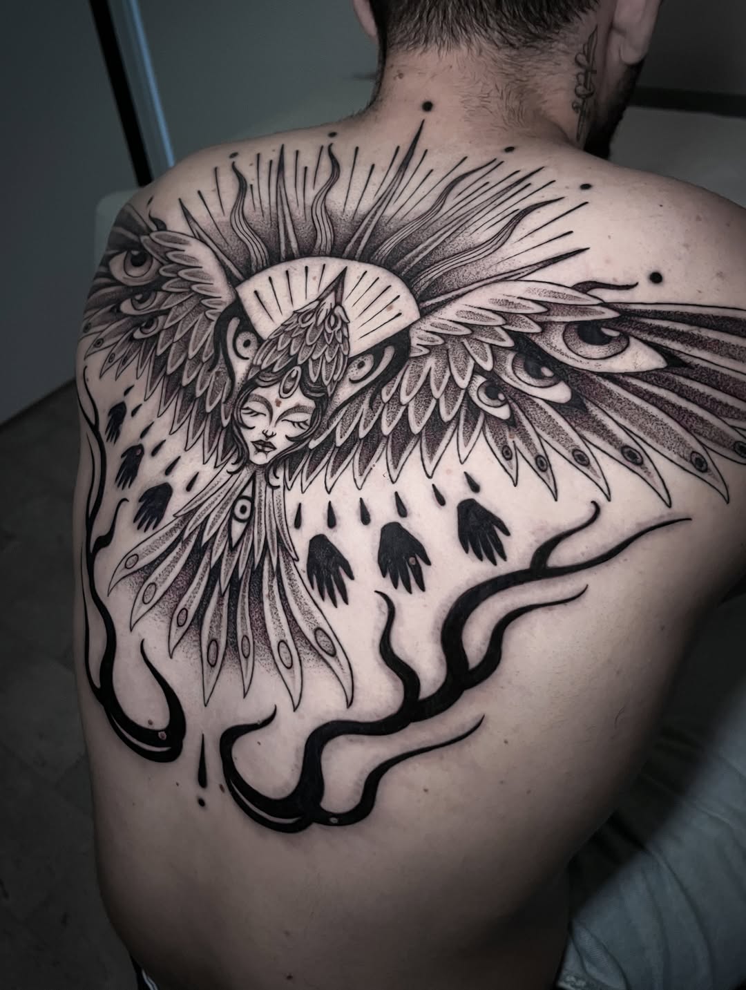 Tattoo by @arterego.ttt โ black_and_grey, dotwork