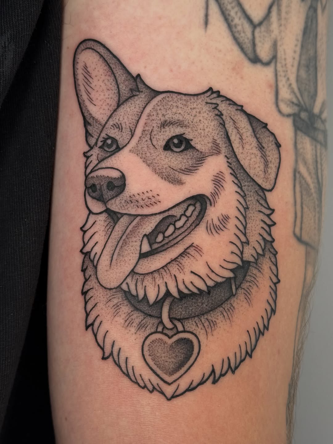 Tattoo by @clem.needlemark — black_and_grey, dotwork