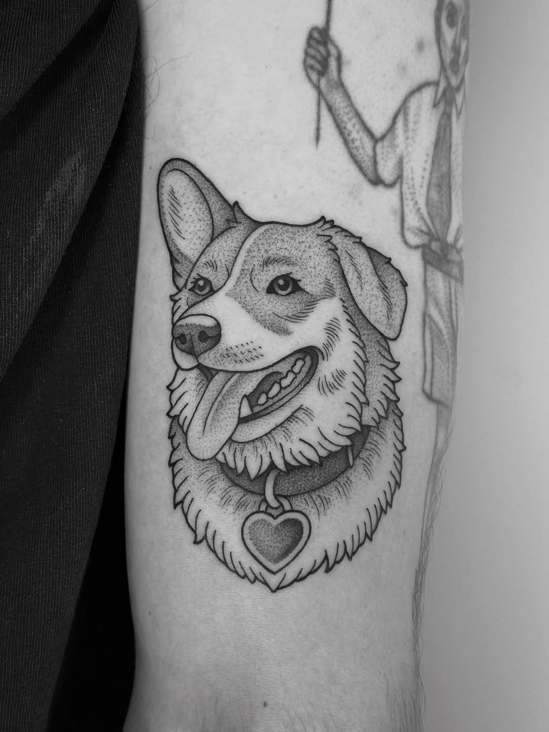 Tattoo by @clem.needlemark — black_and_grey, dotwork