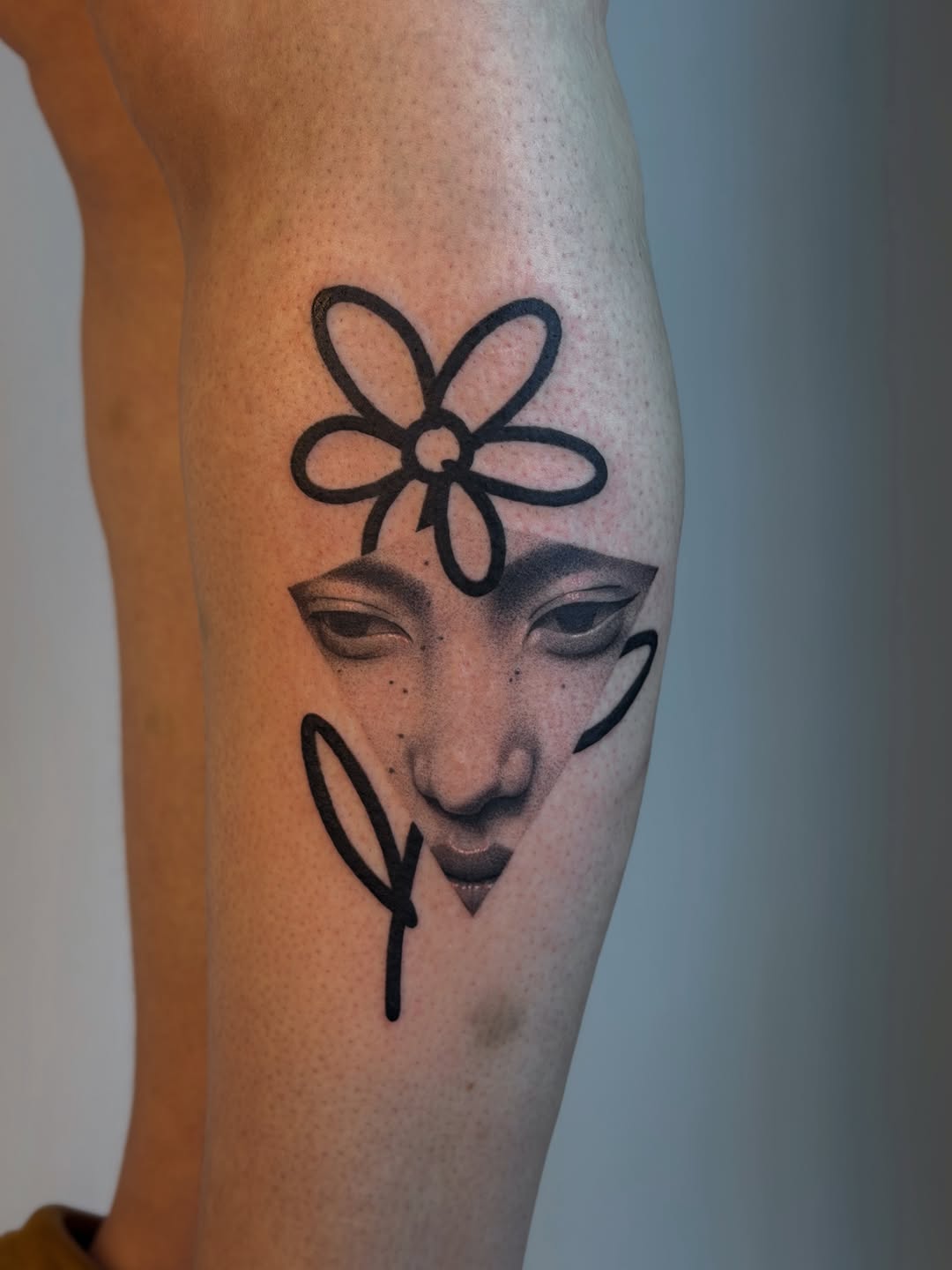 Tattoo by @uglyrae.tattoo — illustrative, black_and_grey
