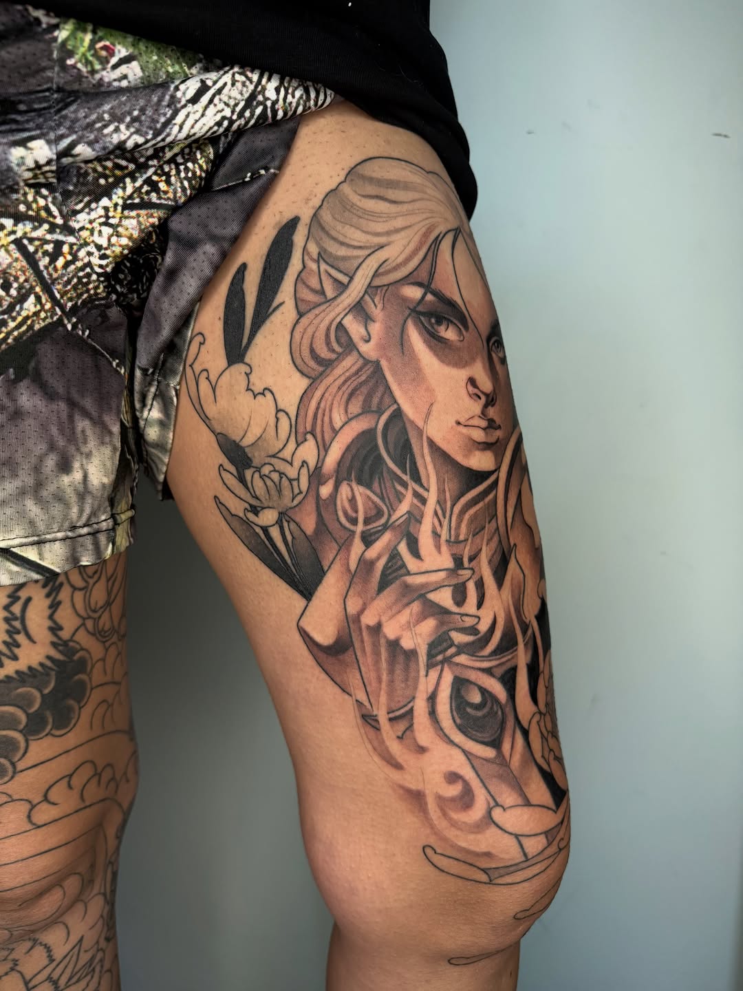 Tattoo by @artisticminded — black_and_grey, illustrative