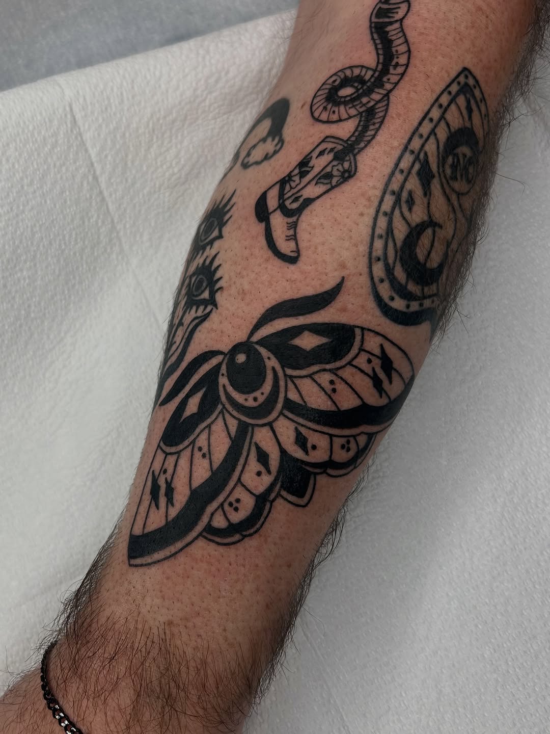 Tattoo by @noahcrowtattoo — american_traditional, illustrative