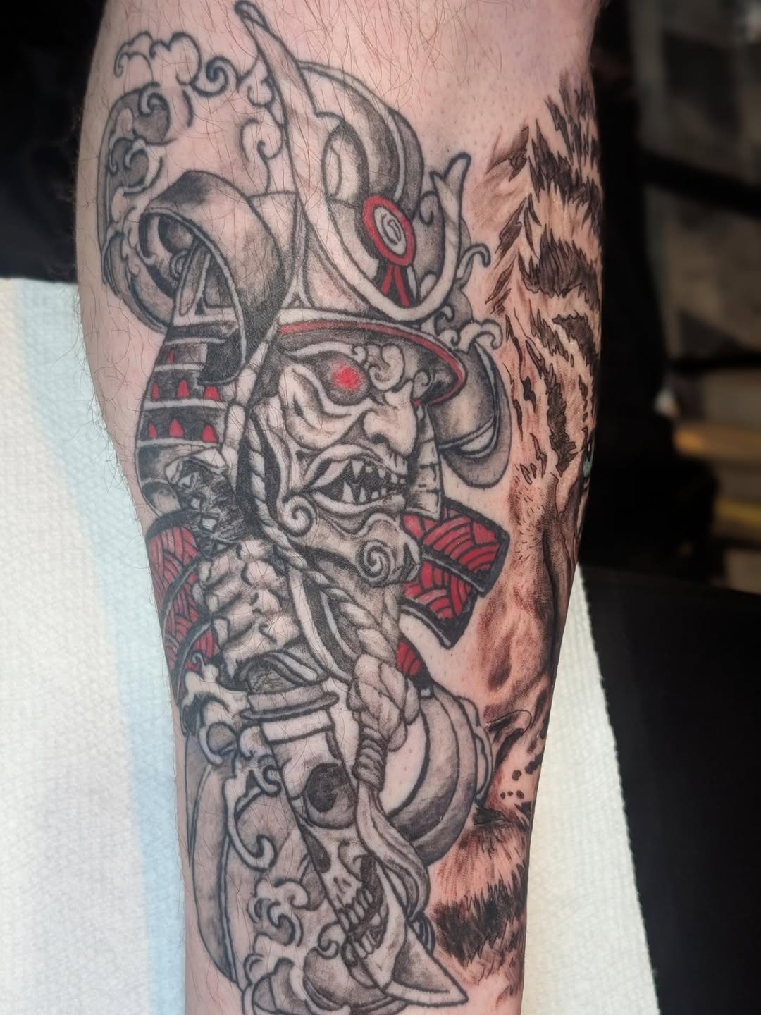 Tattoo by @druidloutattoo — japanese_irezumi, black_and_grey
