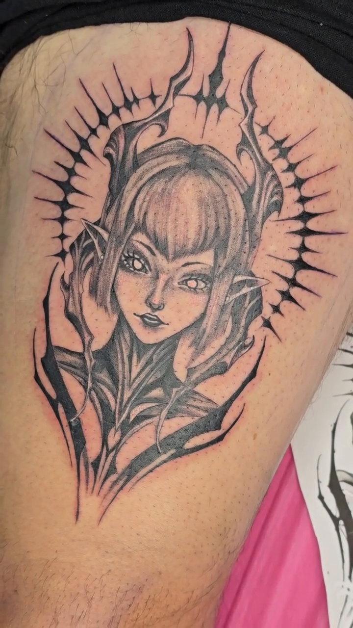 Tattoo by @rachel.tattoos โ black_and_grey, dark_realism